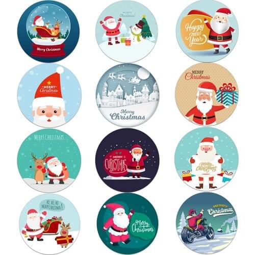 Merry Christmas Theme Sealing Sticker Xmas New Year Party DIY Gifts Posted Baking Decoration Package Cute Label Multifunction