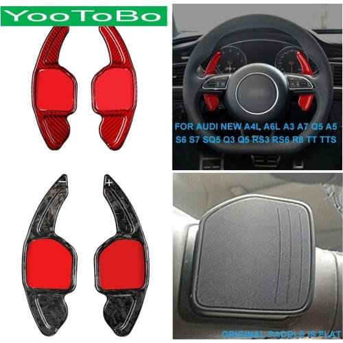 Forged Carbn Fiber Steering Wheel Paddle Shifter Auxiliary For NEW Audi A3 A4L A5 A6L A7 A8 S5 S6 S7 S8 Q3 Q5 Q7 RS3 RS6 R8 TTS