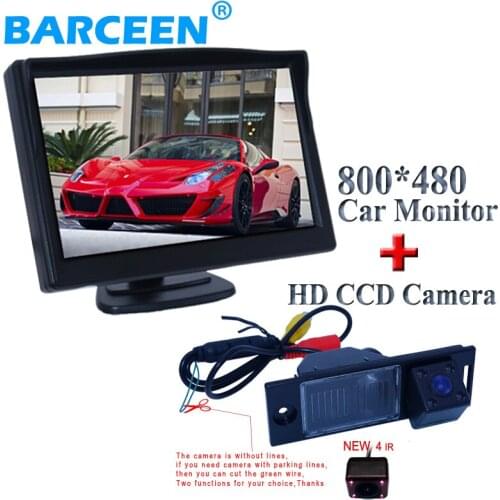 Include car monitor and car rear camera Collocation suit with 5" display with plastic shell 4 ir lights for Hyundai IX35 2014