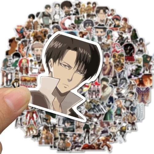 42/100PCS/Pack Anime Attack on Titan Cartoon Character Levi Waterproof Stickers Suitcase Car Stationery Decoration Gift for Kids