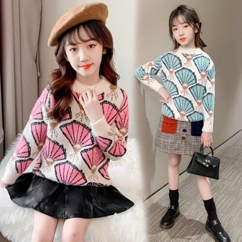 Baby Girl Winter Sweater Children Warm Clothes Girl Cashmere Pullovers Teenage Kids Christmas Jumper Pullover Knitted Sweater