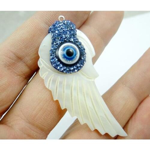1pc Natural Freshwater wing Shell Necklace Pendants For Jewelry Making Charms Pendants 60*25MM P312