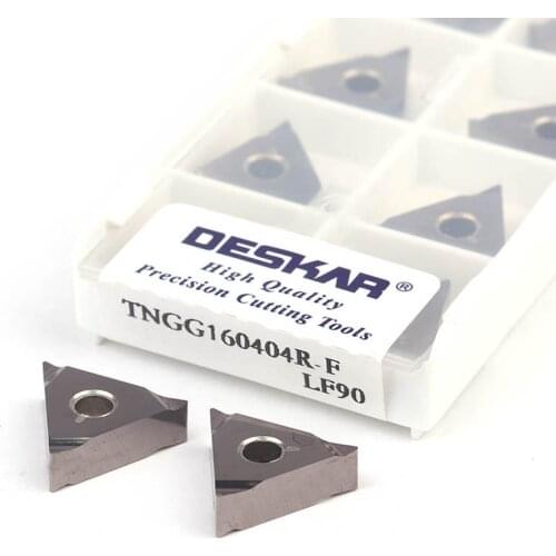 10Pcs TNGG160402R-F LF90 TNGG 160404 R-F/L-F CNC Lathe Carbide Ceramics insert Machining Steel Turning Tools Blade fine Grinding