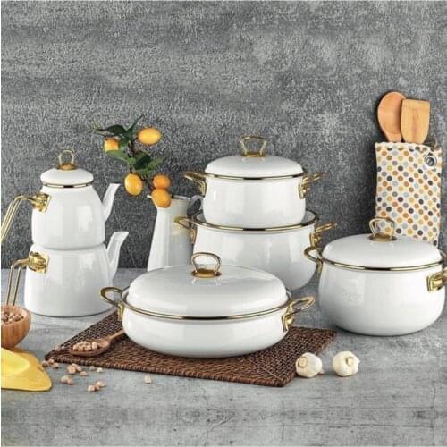 11 Prç. Çaydanlıklı Cookware Set-White (country bagli as tax payment can be)