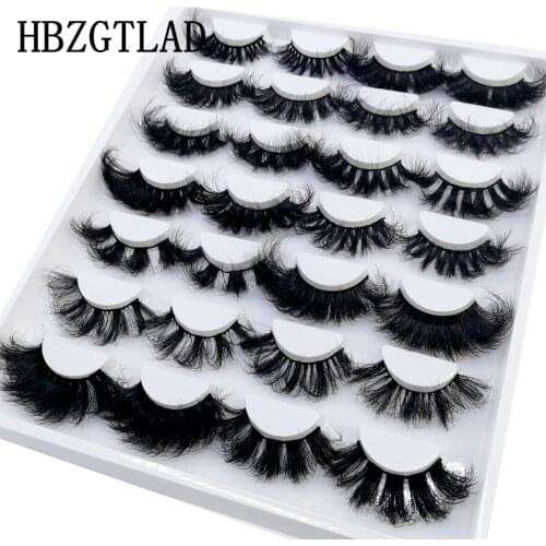 14 Pairs Mix 3D Makeup Mink Lashes 25mm False Eyelashes Volume Natural Fluffy Reusable Soft Eyelash Extension Makeup Eyelashes