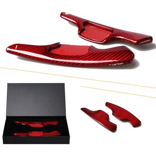 2Pcs Car Steering Wheel Shift Paddle Extension For Ford Mondeo Taurus Lincoln Carbon Fiber Extended Shifter Cover Left & Right