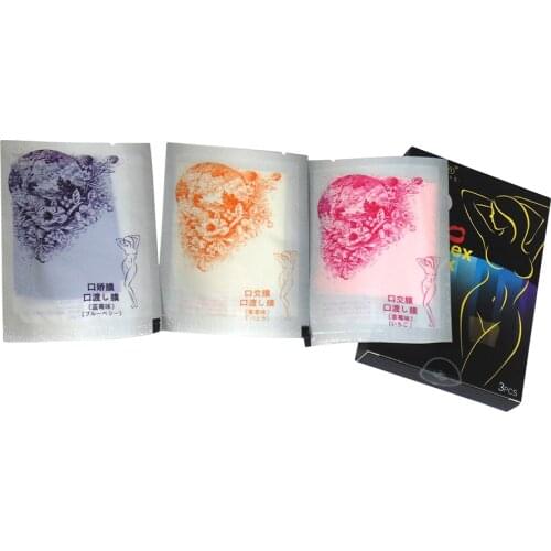 3Pcs Soft Oral Sex Membrane Fruit Taste Super Thin 0.07mm Vagina Anal Oral Sex Film For Couple Adult Game Erotic Sex Product