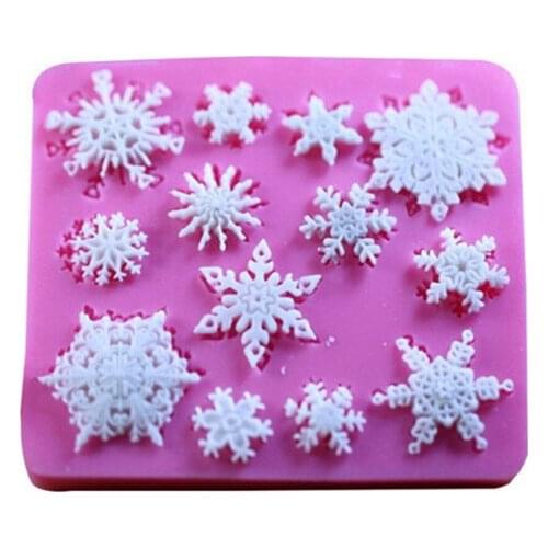 3D Christmas Snowflake Shape Silicone Cookie Mold Candy Cake Decorating Tools Kitchen Baking Decorating Tool 5N1275