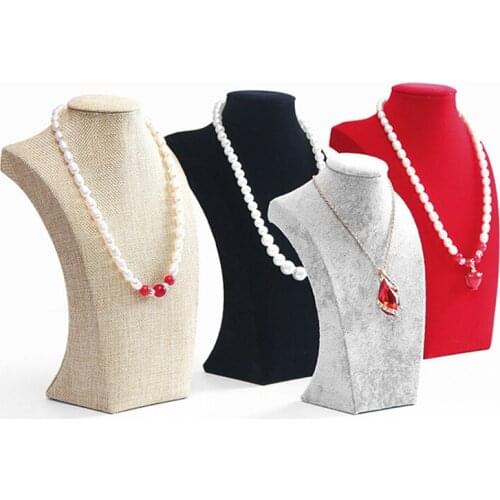 6PCS Pack Sale Bust Showcase Black Model Mannequin Display Classic Necklace Stand Jewelry Necklace Pendants Organizer Wholesale