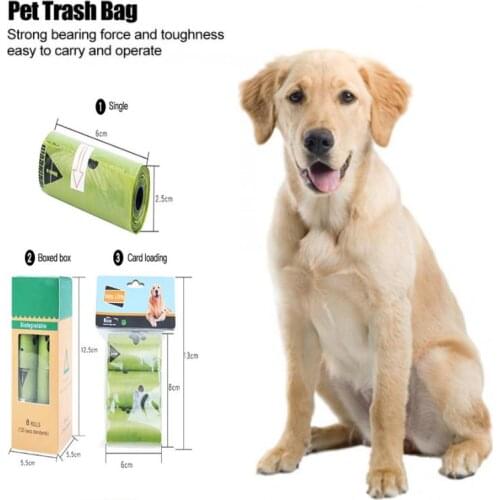 8 Rolls/120Pcs Green Degradable Pet Garbage Bags Waste Bag Thicken Pet Dog Waste Bags Durable Cleaning Dog Toilet Bags Shit Bags