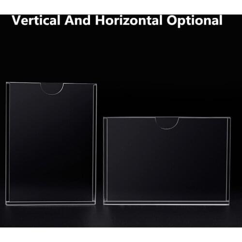 A5 Double Panel Clear Wall Mount Acrylic Sign Holder Picture Document Certificate Frames Acrylic Card Slots Display Stand