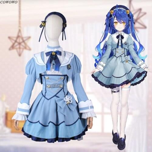 Anime! Vtuber Amamiya Kokoro Lovely Lolita Uniform Cosplay Costume Halloween Carnival Party Role Play Outfit For Women 2021 NEW