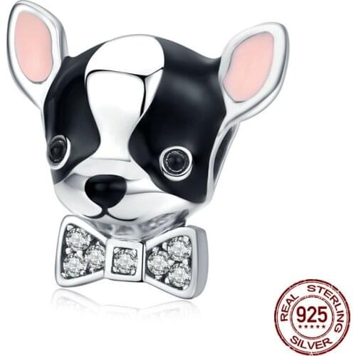 Auffik Chihuahua beads fit original 3MM charm bracelet & necklace pendant 925 sterling silver charms jewelry DIY