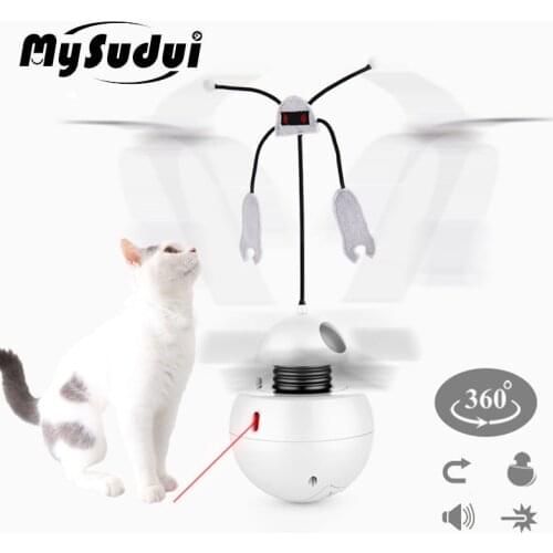 3 In 1 Pet Led Automatic Laser Cat Toy Tumbler Automatic Rotating Cat Play Toy Stick Chase Toy Electric Interactive Cat Toys