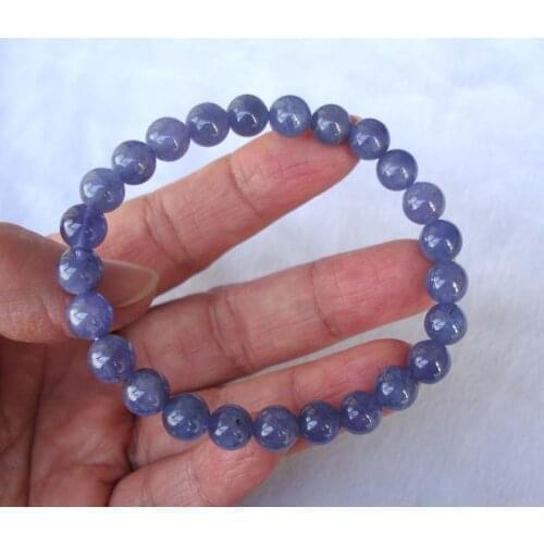 Free Shipping Natural Tanzanite Round 8mm Beads Bracelet Women Man Jewelry Accessories Weddings Parties Gift