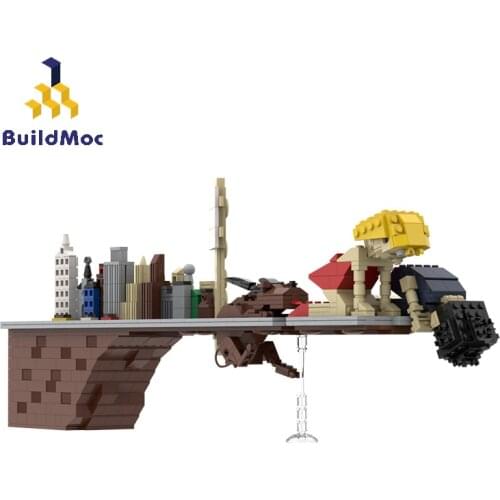 BuildMoc City Buildings MOC Figures Street End Skyline Creator Cliff Architecture Building Blocks City Sets House Bricks Kid Toy