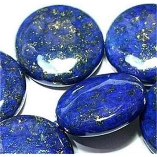 New Style Natural 12mm Coin Lapis Lazuli Chalcedony Loose Semi Precious Bead Fashion DIY Charms Beads For Jewelry Making