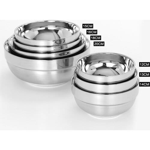 Stainless Steel Bowl Double Insulation Rice Bowl Child Stainless Steel Bowl 1PCS