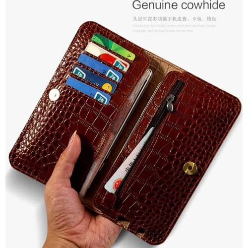 Flip Genuine Leather case For Redmi 5 plus phone case Crocodile skin Wallet Bag Note4 Plus 6a 8 A2 lite Max 3 Mix handbag