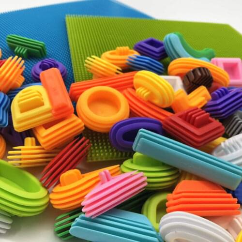 Childrens Puzzle Soft Plastic Building Blocks Can Be Bitten and Inserted To Assemble Multifunctional Enlightenment Toys