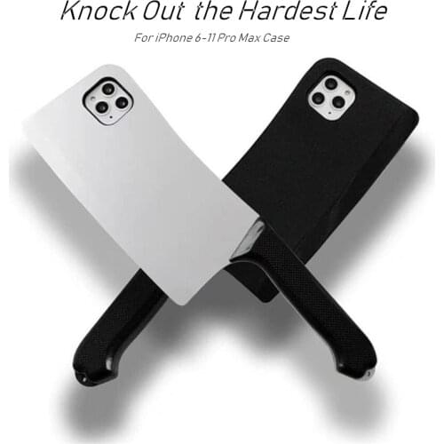 For iPhone SE 2020 XS Max XR INS Funny Creativity Kitchen knife Phone Bags For Huawei P30 P40 Pro Mate 30 Pro Cartoon Coque Capa