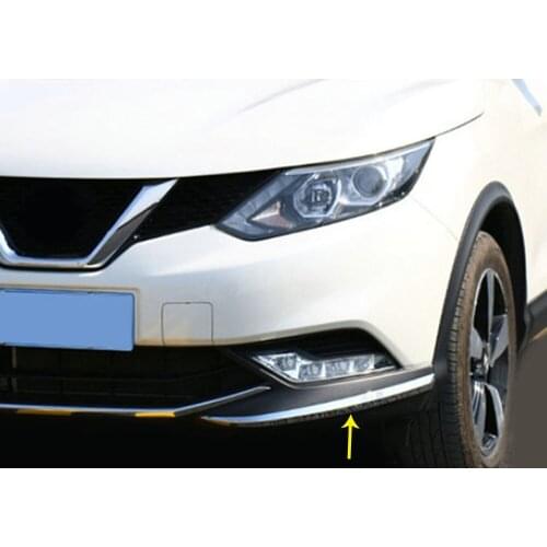 For Nissan Qashqai J11 2014 2015 2016 2017 ABS Chromed Front Bumper Foglight Eyelid Chafing Strip Cover Trim Auto Accessories