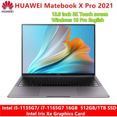 Elite High-end HUAWEI Laptop MateBook X Pro 2021 With i7-1165G7 iRIS Xe Graphics 16GB Ram 1TB SSD 13.9 Inch 3K Touch Share 7.0