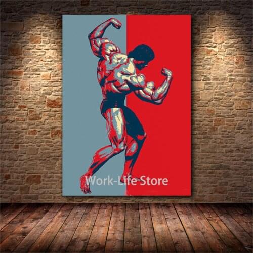 Arnold Schwarzenegger Bodybuilding Motivational Art Canvas Poster Print Fitness Inspirational Picture for Room Wall Decor