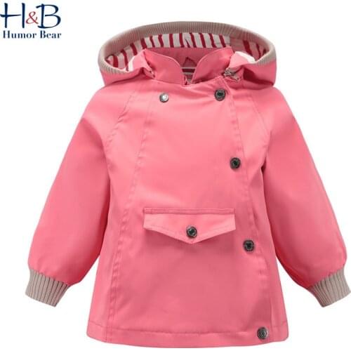 Humor Bear Baby Girls Autumn Long Sleeve Coats 2-7Y Children Jackets Kids Girl Cartoon Tops Baby Girls Clothing