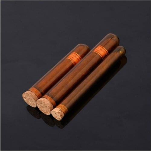 Exquisite 18mm*180mm Cigar Humidor Box Moisturizing Glass Tube Tobacco Cork Bottle Cuban Cork Tube Smoking Accessories