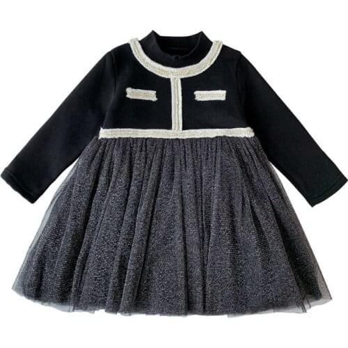 Classic Girl Dress Fashion Princess Spring Winter Outfit Causal Cute Kids Clothing for 12M-6 Years Birthday Party Uniform Wear