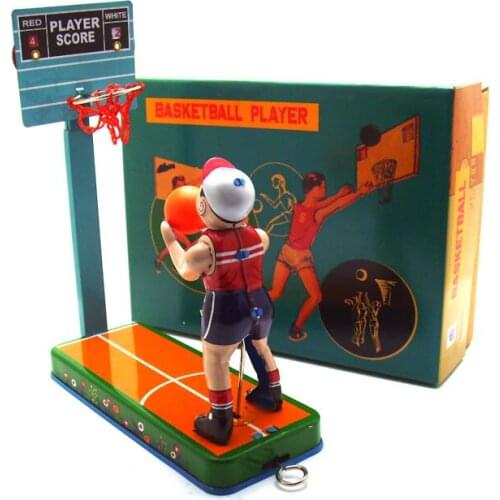 Retro Collection Tin toys mkd3 Children Metal Wind up Auto Car Models Robot Vehicles Handmade Iron Mechanical Playing Basketball