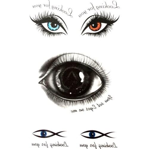 Beauty Eyes Waterproof Temporary Tattoo sticker flash tattoo henna tatoo Fake tattoo sleeves tatouage Sexy tattoo for girls