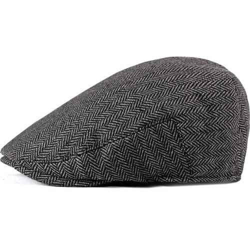 2019 new autumn and winter mens cap fashion simple striped beret casual painter hat
