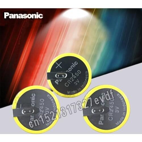 100PCS/LOT Original Panasonic CR2450 with pins 3V coin cell 2450 lithium battery