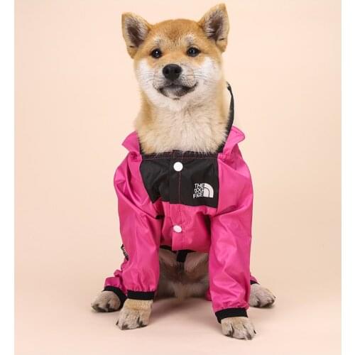 Dog raincoat pet waterproof and rainproof jacket, hooded breathable light dog poncho, suitable for small, medium and large dogs
