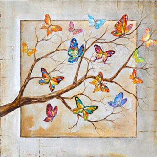 Full Round Drill 5D Diy Diamond Painting "Butterfly Tree" 3D Embroidery Cross Stitch 5D Home Decor Gift