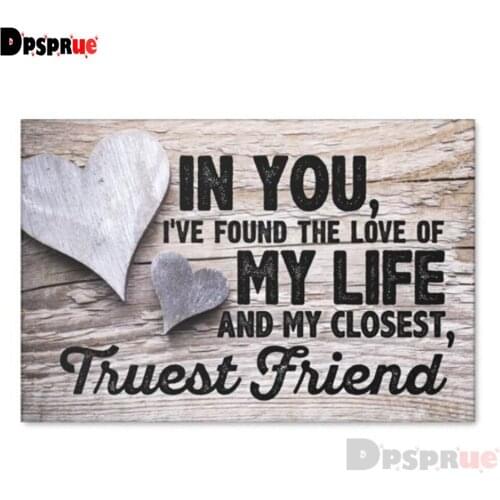 Dpsprue Full Square/Round Drill 5D DIY Diamond Painting "Text" Diamond Embroidery Cross Stitch 3D Decor Gift DF112