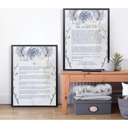 MEET SPIRIT GUIDE Poster Art Print Ancestral Magick Book of Shadows Pages Posters Canvas Painting Wall Pictures Living Room Deco