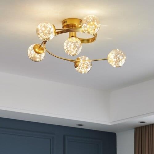 Gypsophila bedroom ceiling lamp living room atmosphere simple postmodern creative study Nordic net red led ceiling lamps glass
