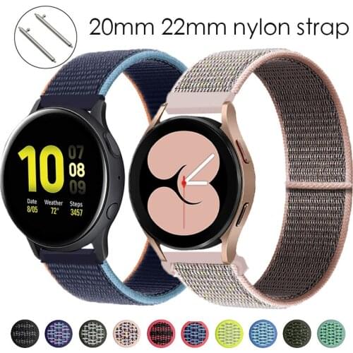 20mm/22mm Nylon strap For Samsung Galaxy Watch 4/Classic/3 45mm/46mm/44mm/active 2/Gear S3 Bracelet Huawei watch GT 2 pro band