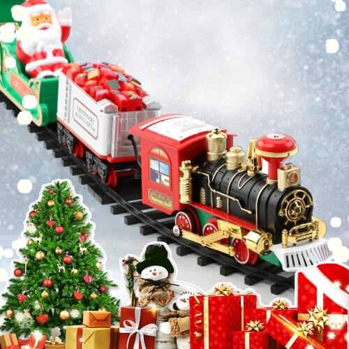 Christmas Electric Rail Car Train Toy Christmas train Electric sound and light Electric Railway Train Set Christmas gift toy