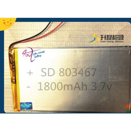 SD Hot selling small size lipo battery with pcm 803467 1800mAh