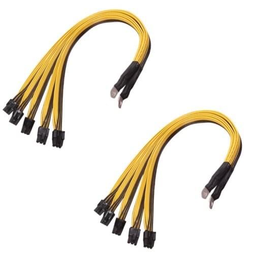2Pcs S7 S9 to 5X PCI-E PCIe 6Pin GPU Graphics Card Splitter Power Cable BTC Miner Bitcoin S11 T9+X10 L3+A3 A841 M3 P3P3