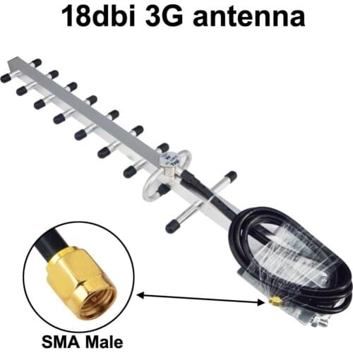 2 piece 3G Antenna Yagi Exterior Antenna 18dbi SMA Male Outdoor Antenne Directional Booster Amplifier Modem RG58 25cm Cable