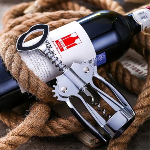 High-grade Professional Zinc Alloy Wine Bottle Opener Handle Pressure Corkscrew Red Wine Opener Kitchen Accessory Bar Tool