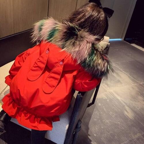 Winter Down Warm Parkas Coat For Baby Girl Fur Collar Kids Outerwear Winter Cotton Jacket Children Fashion Warm Jackets Outwear