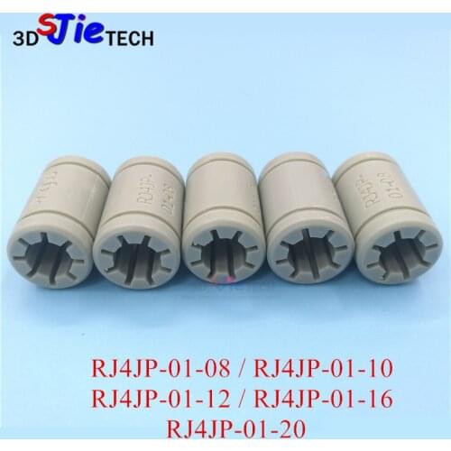 RJ4JP-01-08/RJ4JP-01-10/RJ4JP-01-12 RJ4JP-01-16 Solid Polymer Bearing 8mm shaft Drylin Plastic for Prusa i3 3D Printer 1pcs