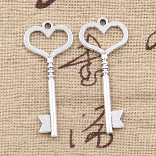 10pcs Charms Most Key 46mm Antique Making Pendant fit,Vintage Tibetan Bronze Silver color,DIY Handmade Jewelry