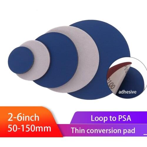 2-6inch Thin Conversion Pad Hook & Loop to PSA Vinyl Protect Pad for Adhesive sandpaper Abrasive Tools